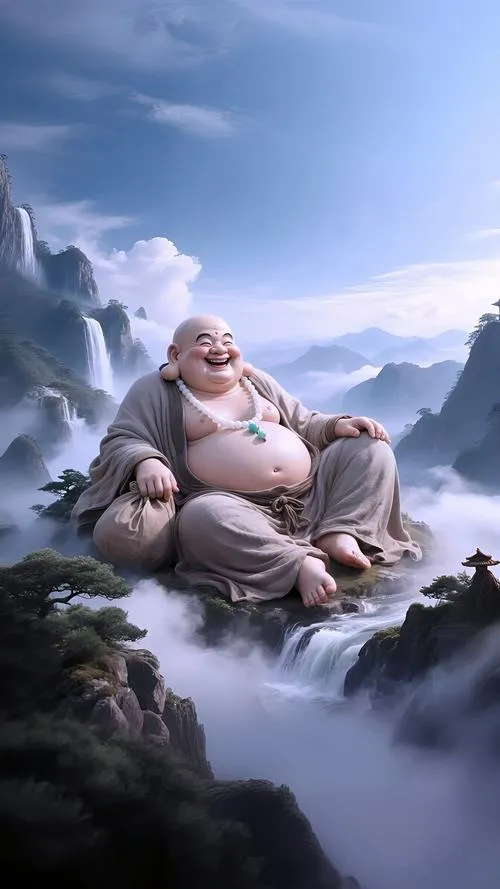 Hình ảnh Phật Di Lặc 3D mang nét an nhiên viên mãn