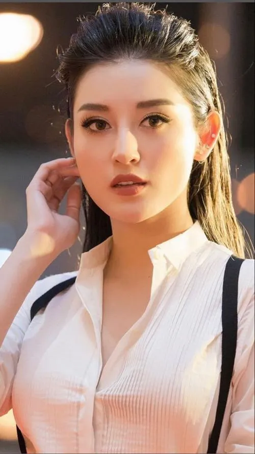 Áo dài gồm cổ áo tà áo thể hiện dịu dàng nữ tính