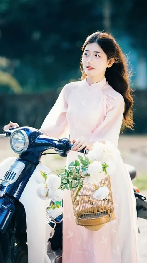 Tạo dáng ảnh áo dài giữa sự im lặng của nắng và gió