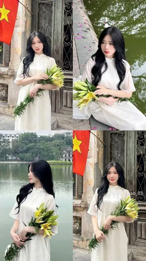 Khi tà áo dài dẫn lối cho từng chuyển động rất khẽ