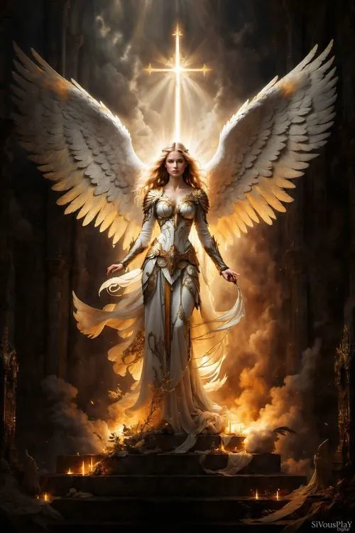 Ánh sáng ấm áp từ nến sáng soi bóng thiên sứ