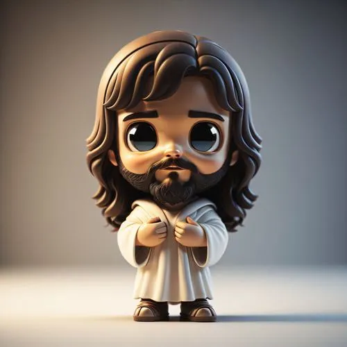 Vẽ chúa Giêsu chibi với đôi tay dang nhẹ để tạo cảm giác gần gũi