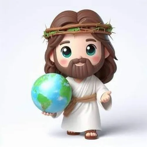 Hình Chúa Giêsu chibi dễ thương cho góc học tập, nhìn vào thấy bình an hơn