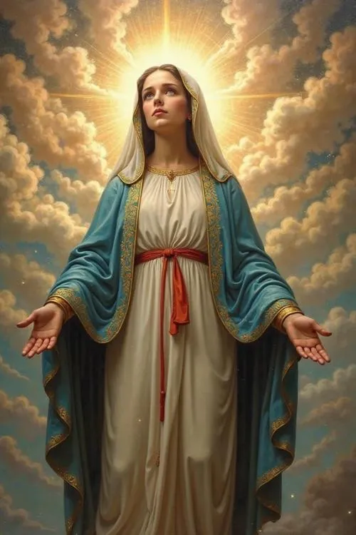Đức Mẹ Lộ Đức tỏa sự bình an giữa nền trời mây
