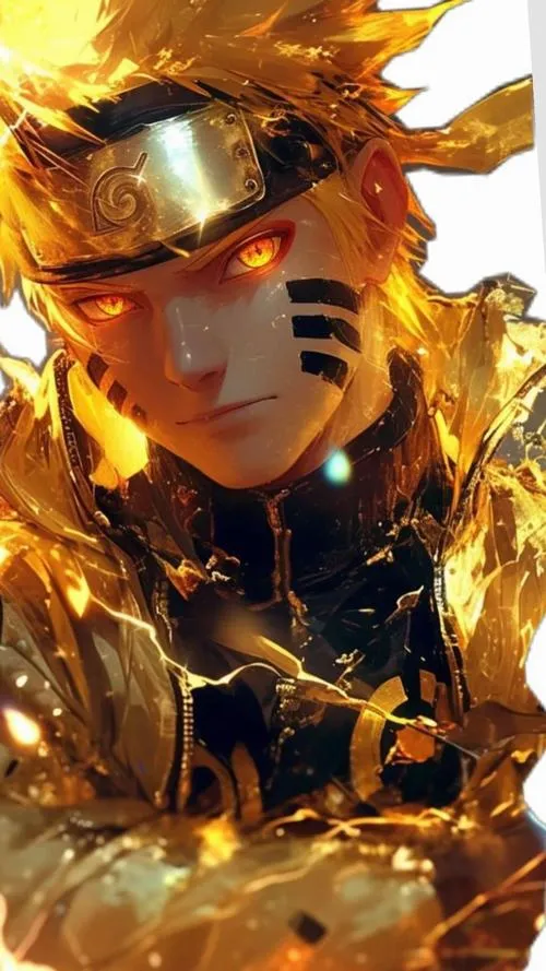 Ảnh Fanart nhẫn giả đội băng trán, gương mặt nghiêng, ánh lửa hắt tạo nét lạnh và ngầu.