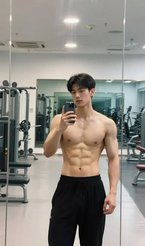 Cận cảnh core, nét khối rõ, nhìn như vừa kết thúc buổi tập ở phòng gym.