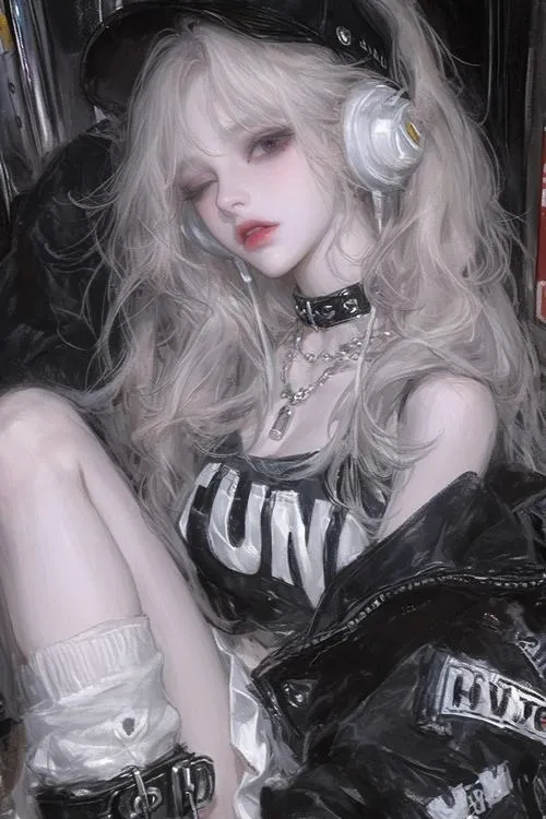 Thiếu nữ xinh phối màu lạnh, độ tương phản sáng tối cao, gương mặt nổi khối rõ ràng.