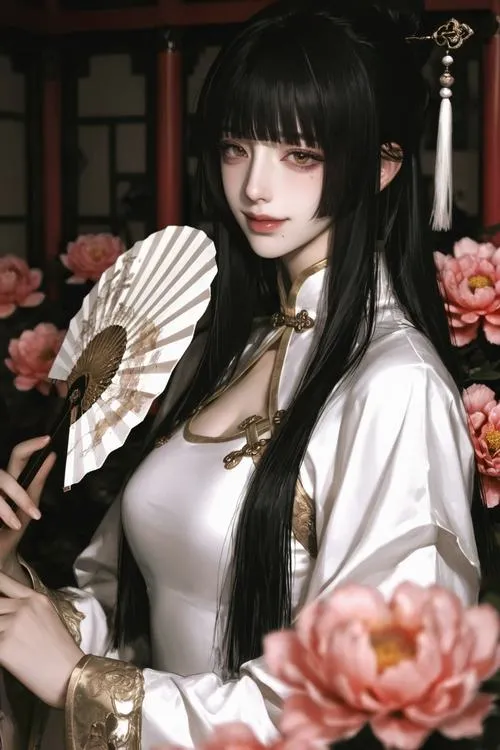 Nàng xinh có hiệu ứng nền loang màu, làm gương mặt nổi bật mà không bị rối.