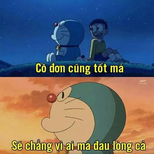 Doraemon giữa hoàng hôn, câu chữ nhẹ mà thấm, cô quạnh nhưng vẫn cố tỏ ra ổn.
