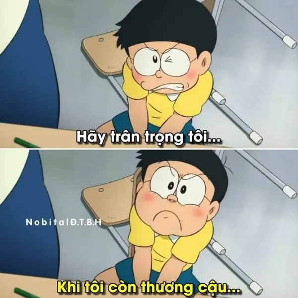 Nobita trùm chăn, nhìn trần nhà, nhớ nhung ai đó, buồn tâm trạng như mắc kẹt.