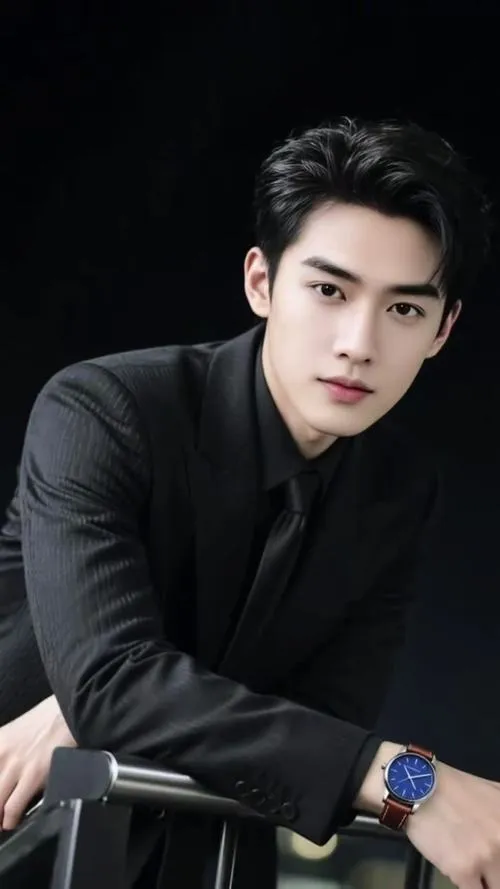 Bad boy suit tối, phụ kiện bạc ở cổ tay, dáng ngồi vững khiến khung hình sang hơn.