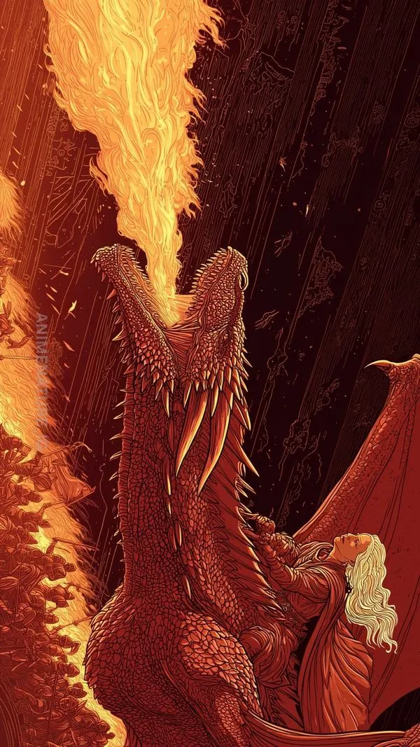 Tải ảnh 4K rồng đỏ thở lửa giữa vách núi, ánh nóng rực, phông nền ngầu cho màn hình dọc