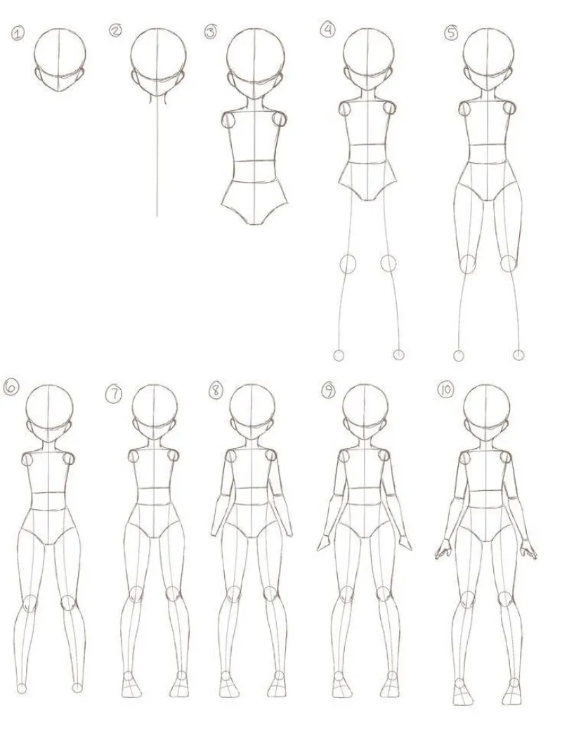 Cách vẽ dáng phụ nữ đơn giản lớp 8 9