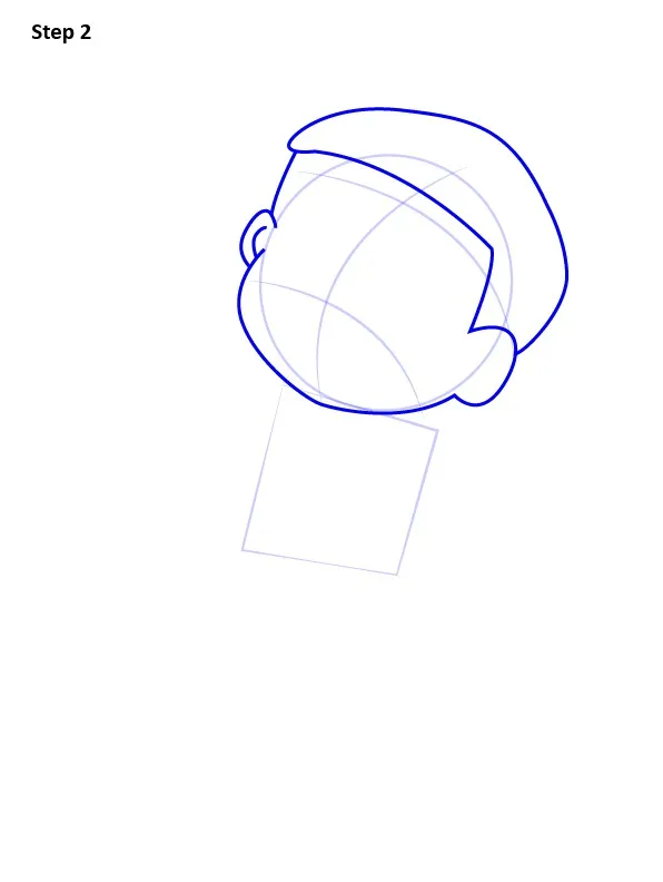 Bước 2: Chỉnh đường mặt, tai, tóc và nét cơ bản