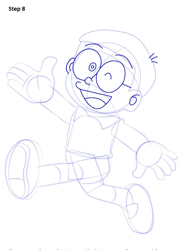 Bước 8: Thêm mắt, kính, mũi, miệng để đúng nhận diện