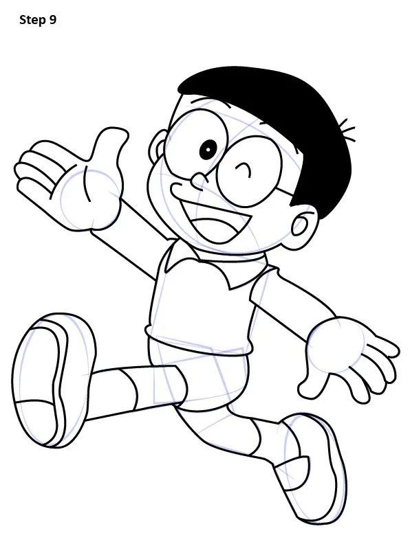 Bước 9: Đi nét sạch, tẩy nháp và hoàn thiện chi tiết cuối