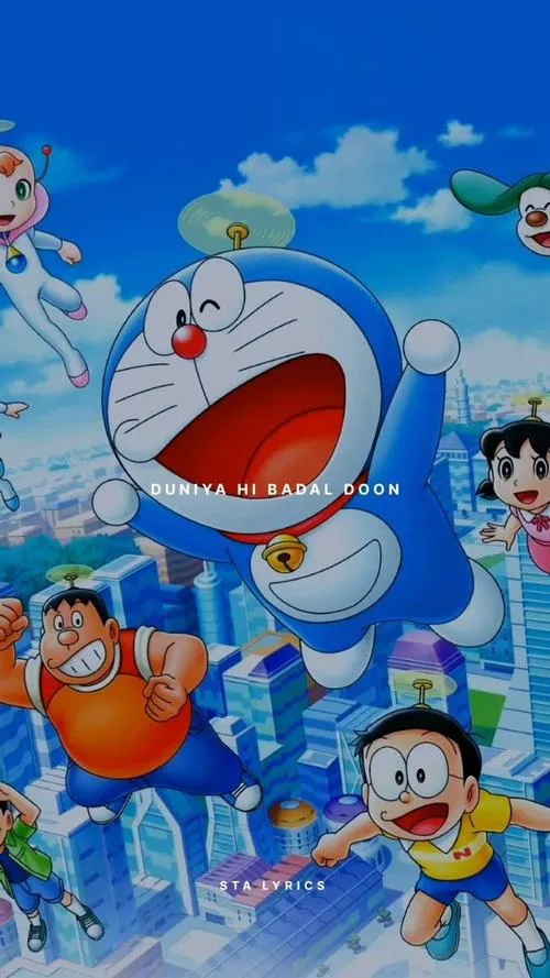 Tải ảnh Dora bay cùng bạn bè giữa bầu trời xanh, bóng bay rực rỡ, mood lễ hội