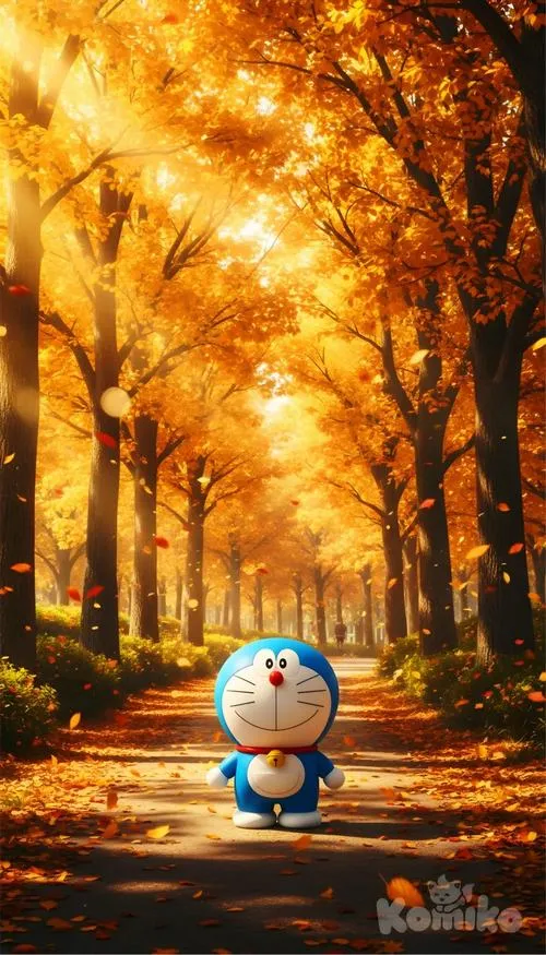 Hình đẹp Chồn Xanh đi giữa rừng nắng mật, lối mòn vàng rực, bố cục sâu hút