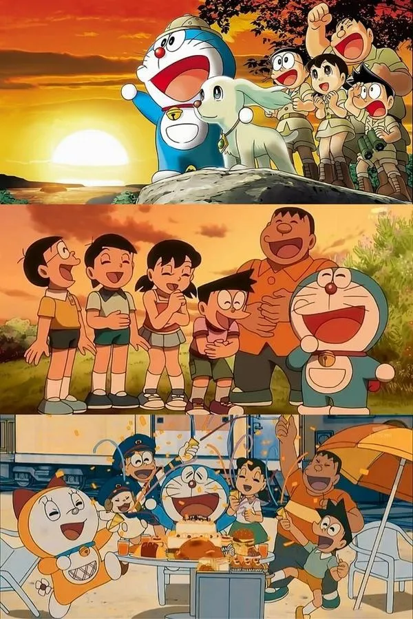 Ảnh bìa anime Doremon tổng hợp khoảnh khắc lớp học và phiêu lưu, cảm giác tuổi thơ ấm áp