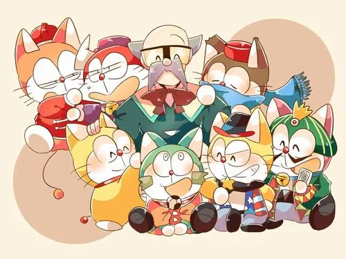Hình nền nhóm The Doraemons chibi tụ lại, chi tiết dày mà vẫn gọn, nhìn rất đã mắt