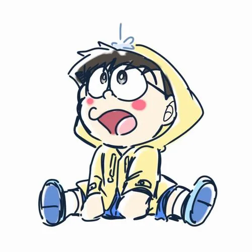 Ảnh Nobita chibi mặc đồ liền thân, mặt ngơ, hợp làm avatar siêu đáng yêu