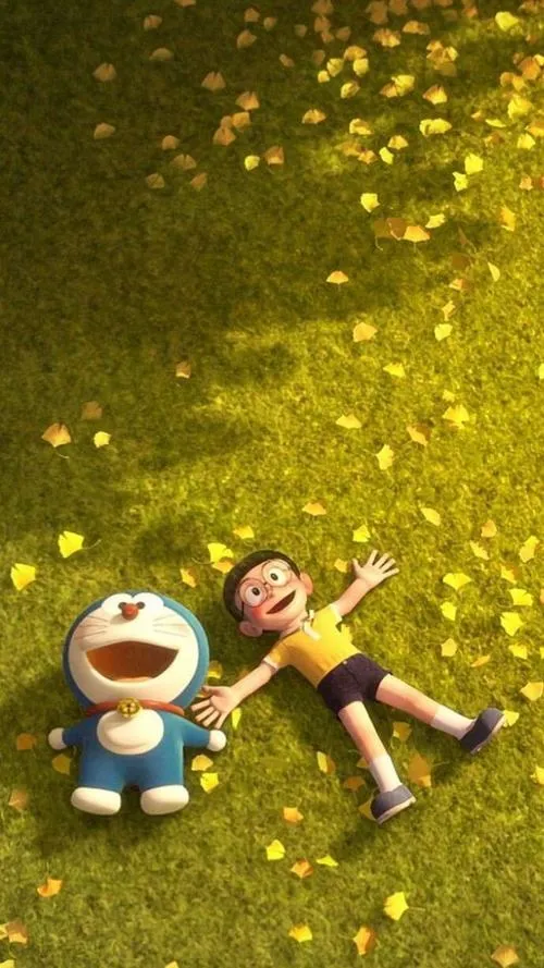 Hình nền điện thoại cảnh hai bạn nằm trên cỏ, đom đóm lấp lánh, nhẹ nhàng chữa lành