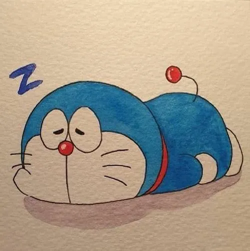 Bé dùng vở vẽ và thước kẻ, kẻ trục ngang trục dọc rồi vẽ Doraemon chuẩn tỉ lệ