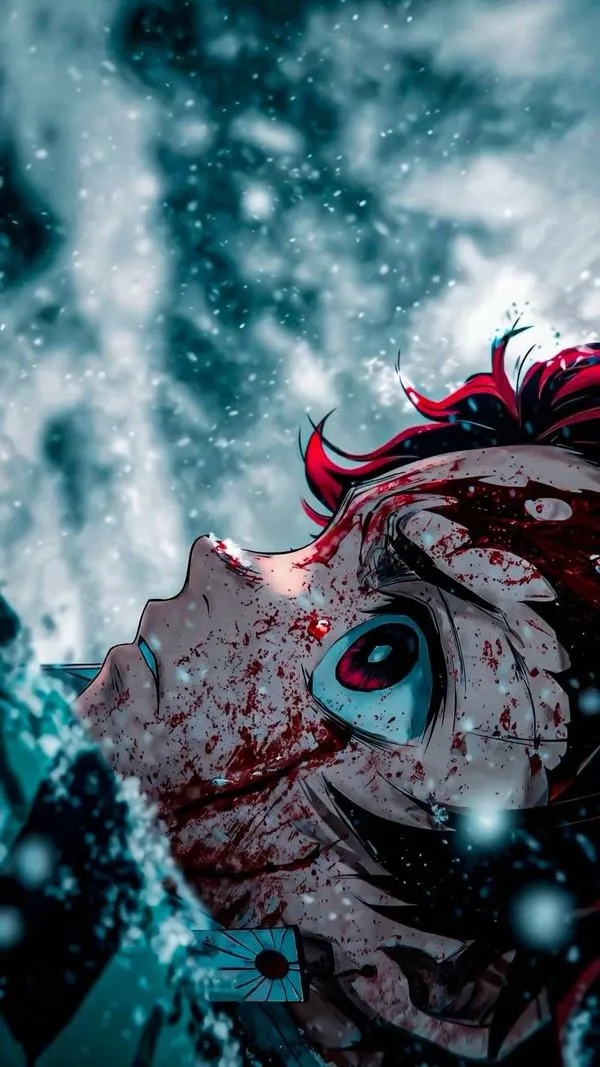 Ảnh wallpaper anime ngầu với katana nổi bật, bóng đổ mạnh tạo cảm giác chất chiến