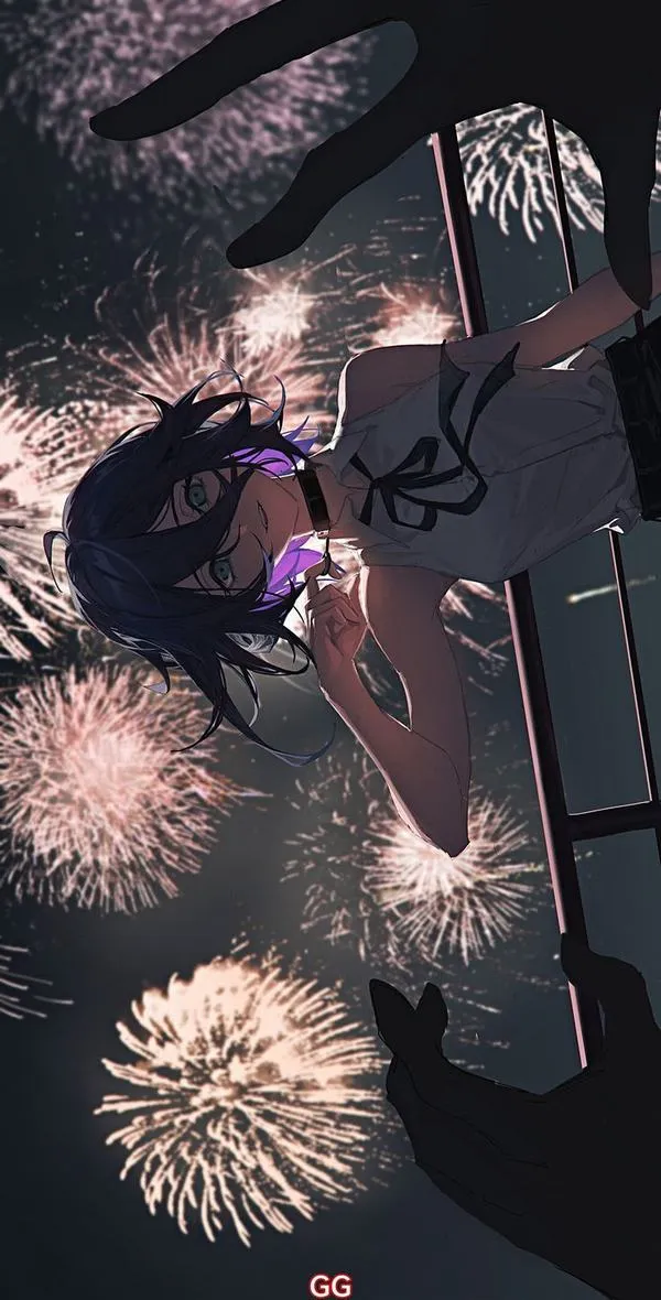 Hình nền anime ngầu tông xanh đậm, đèn neon phản quang làm cảnh sâu hơn