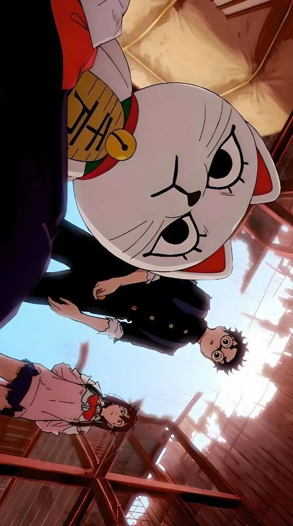 Hình nền anime dark 4K, bối cảnh nhà kho tối và khói mỏng loang nhẹ