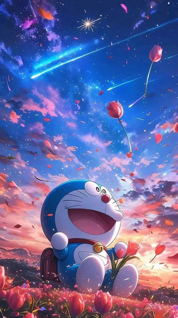 Hình nền Doraemon ở quầy bánh dorayaki, nền sáng trung tính, chữ viết tay nhỏ dễ thương