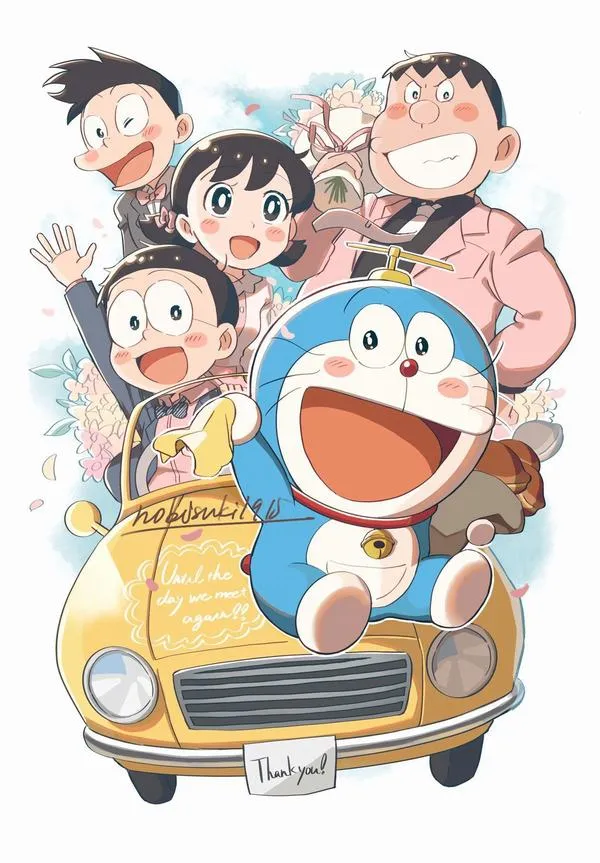 Ảnh anime Doraemon vui cùng bạn bè, nhắc xưởng Matsushiba 3 tháng 9 2112, chi tiết tinh tế