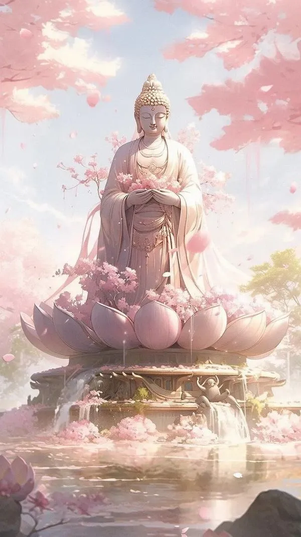 Hình nền điện thoại sen hồng phối hoa lan, hoa văn nền tinh tế, hợp người thích nhẹ nhàng.