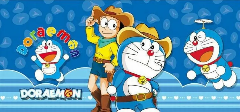 Doraemon cute phong cách pastel nhẹ, biểu cảm má hồng, nhìn vào là thấy dịu cả ngày