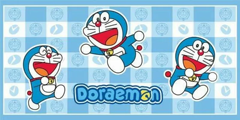 Hình nền máy tính Doraemon cute vẽ tay, hạt film nhẹ, giữ chất tuổi thơ mà vẫn hiện đại