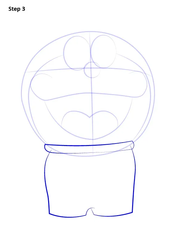 Bước 3: Dựng thân dưới và bụng trắng đúng tỉ lệ