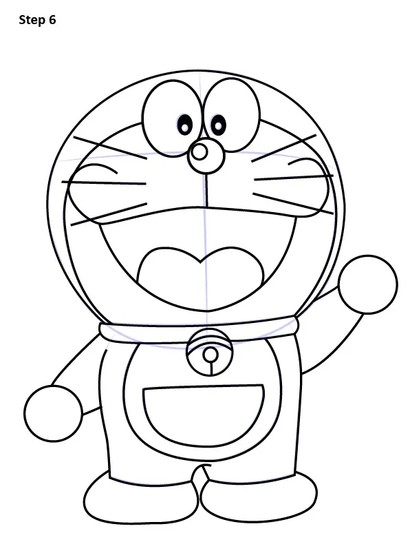 Bước 6: Hoàn thiện nét, tô màu xanh trắng đỏ vàng thật nổi