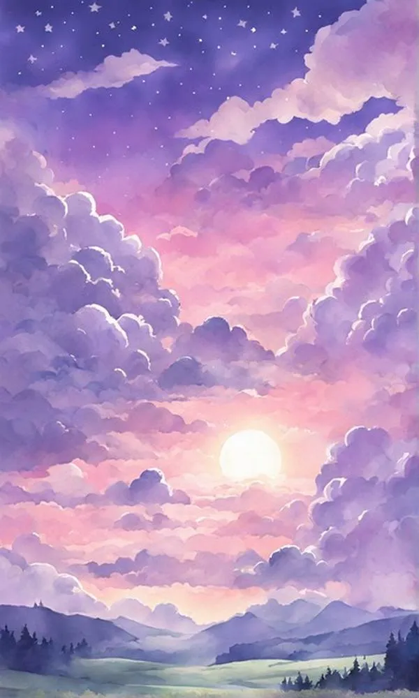 Tải ảnh hình nền ánh tím huyền ảo, nền tối giúp nổi icon, dùng lâu không mỏi