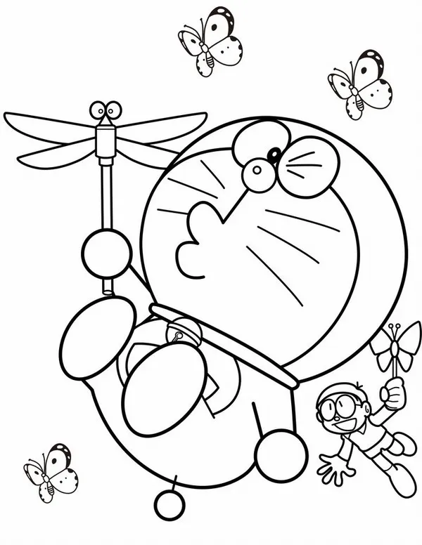 78 Tranh Tô Màu Doremon cute dễ thương nét rõ dễ tô cho bé từ 3 - 5 tuổi