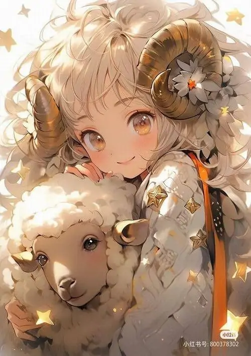 Hình đại diện bé gái tóc vàng ôm chú cừu nhỏ trước nền kem ấm, mắt nhìn lệch sang bên và gương mặt hiền làm cả khung hình mang cảm giác mềm, gần và đẹp