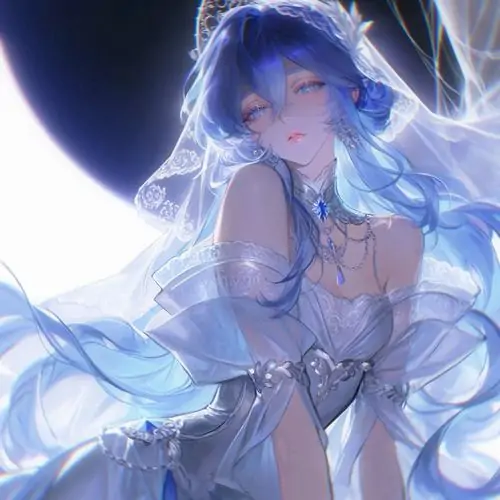 Bức hình chibi Aquarius đang ngồi câu sao trên dòng sông ngân hà, chiếc bình nước làm xô đựng cá mang đậm chất biểu tượng nước thật ngây ngô