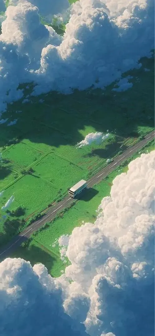 Dãy sách cũ xếp kín kệ gỗ cao, một chiếc thang nhỏ tựa nghiêng bên cạnh tạo cảm giác ấm và yên cho hình nền điện thoại kiểu học tập