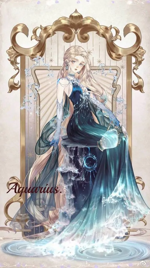 Cô nàng anime với đôi môi hồng thắm đang thổi những bong bóng nước, khung hình tràn ngập sắc thái màu xanh dương trông vô cùng dễ thương