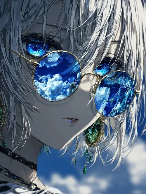 Bức hình thiếu nữ đứng bên ban công ngắm mưa, trên tay là chiếc bình nước bằng thủy tinh phản chiếu ánh đèn từ vòng tròn chiêm tinh thật lung linh