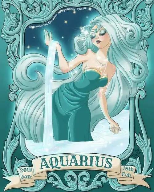 Hình ảnh nữ thần Bảo Bình bay giữa không trung, tay rắc những hạt bụi vàng xuống nhân gian trong một khung cảnh Manga đầy huyền ảo