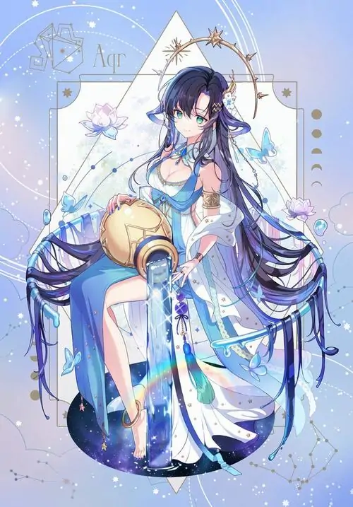 File ảnh cô gái cung Bảo Bình đeo tai nghe mèo, ngồi bên cửa sổ đầy nắng với những chi tiết phụ kiện tóc nhìn rất tinh khôi