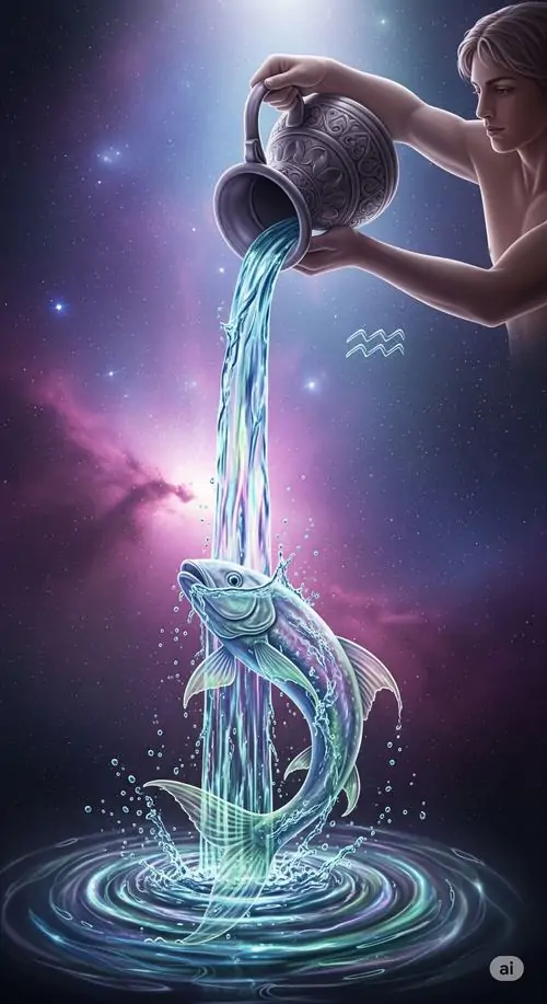 Nhân vật anime với mái tóc màu xanh biển rạng rỡ đang bước đi trên những vì sao, tạo hình toát lên sự tự do từ thiết kế nhân vật đầy thanh thoát