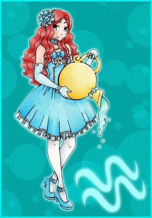 Ảnh thiếu nữ Bảo Bình ngồi trên vầng trăng khuyết, tà váy xanh ngọc bay nhẹ trong đêm đen bao la gợi lên vẻ đẹp sáng tạo vượt giới hạn rất riêng