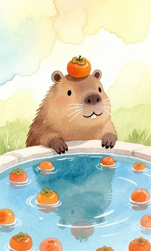 Một chú chuột lang nước đạp xe qua phố cổ lát đá lúc sáng sớm, giỏ trước chở bánh mì nóng làm hình nền Capybara mang nhịp sinh hoạt vui và gần gũi