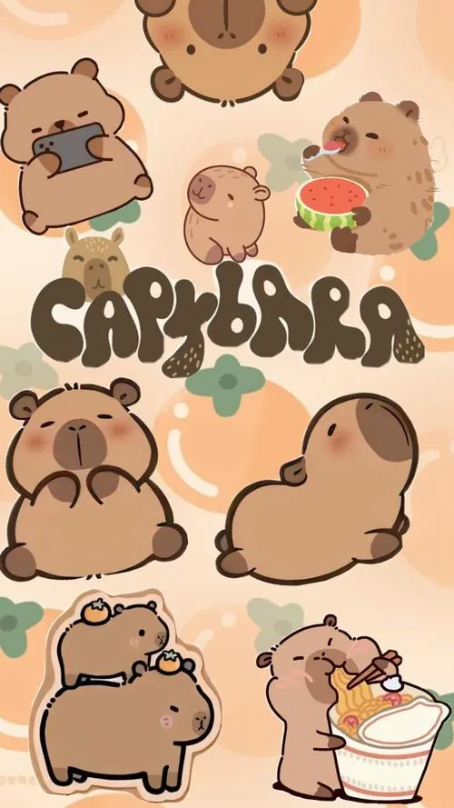 Giữa cánh đồng lúa cuối vụ, chú capybara đeo khăn đỏ ngửa mặt đón gió, vài hạt thóc vướng trên ria mép làm ảnh nền capy cute trông hồn nhiên và tươi